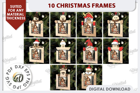 Christmas Frames Laser Cut Bundle. Christmas Decor SVG SVG Evgenyia Guschina 