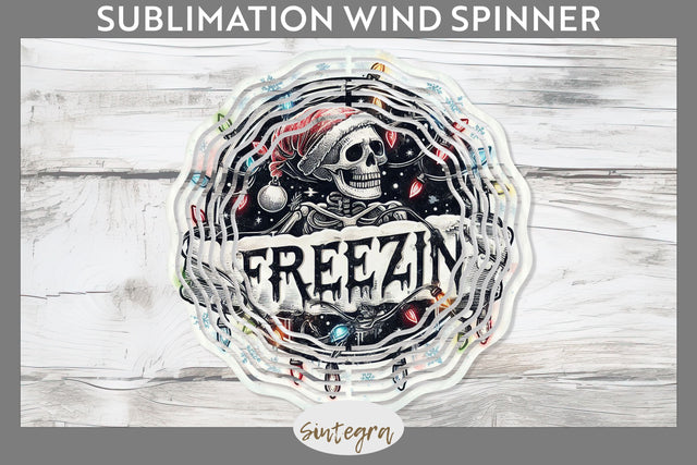 Christmas Freezin' Skeleton Entangled Wind Spinner Sublimation Sublimation Sintegra 