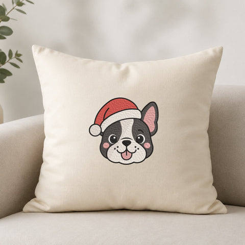 Christmas French Bulldog Embroidery Design – Cute Frenchie Santa Hat Dog Machine Embroidery File Embroidery/Applique DESIGNS PatternFeed8 