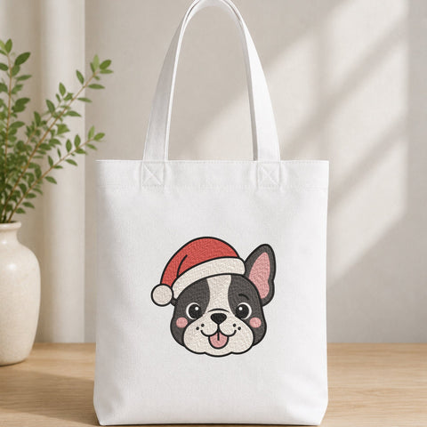 Christmas French Bulldog Embroidery Design – Cute Frenchie Santa Hat Dog Machine Embroidery File Embroidery/Applique DESIGNS PatternFeed8 