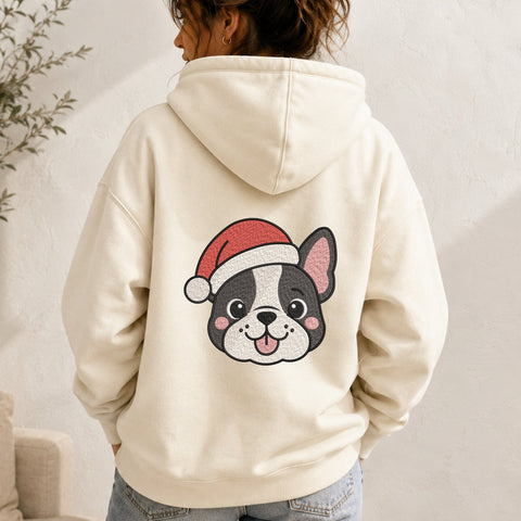 Christmas French Bulldog Embroidery Design – Cute Frenchie Santa Hat Dog Machine Embroidery File Embroidery/Applique DESIGNS PatternFeed8 