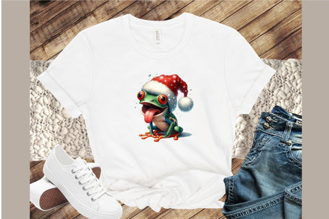 Christmas Frog Watercolor Clipart Sublimation designartist 