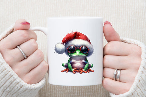 Christmas Frog Watercolor Clipart Sublimation designartist 