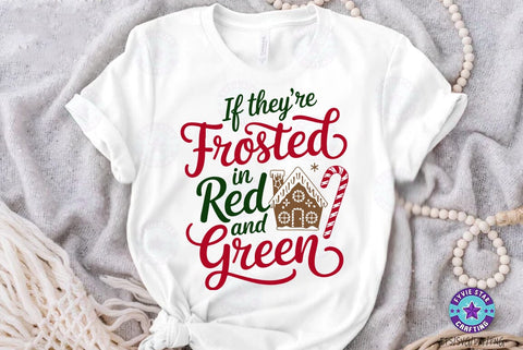 Christmas frosted in red and green , Christmas Quote T shirt Design, Christmas Illustration SVG FiveStarCrafting 