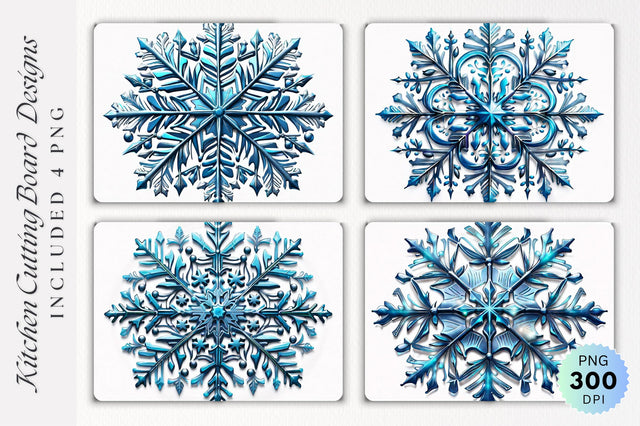 Christmas Frozen Snowflake Winter Cutting Board Sublimation Regulrcrative 