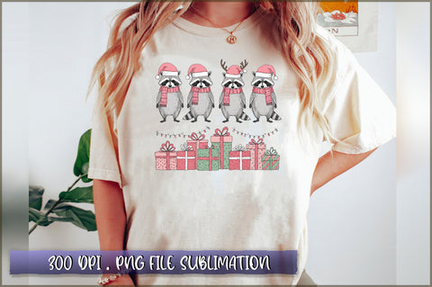 Christmas Funny Raccoon Retro Sublimation Sublimation Shetara Begum 