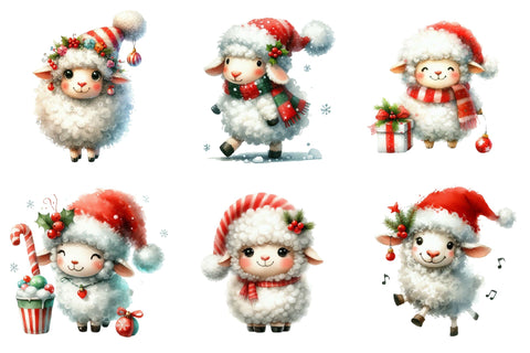 Christmas Funny Sheep Clipart Sublimation designartist 