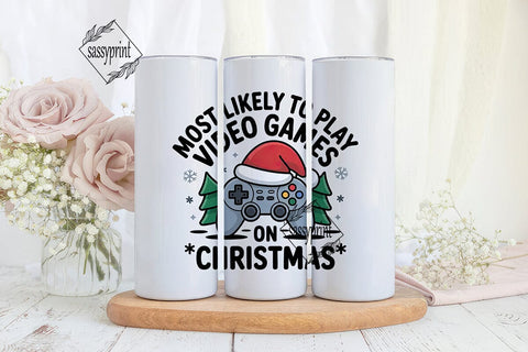 Christmas Gamer 20oz Tumbler Wrap Sublimation sassyprint 