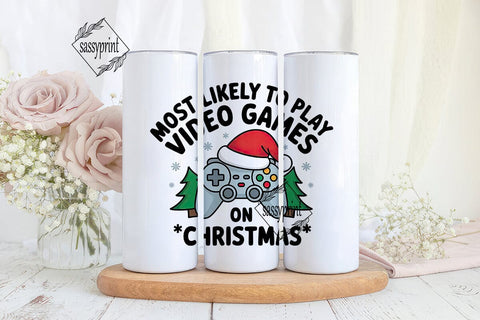 Christmas Gamer 20oz Tumbler Wrap Sublimation sassyprint 