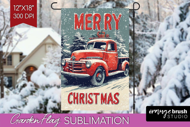 Christmas Garden Flag Sublimation - Winter Welcome Sign PNG Sublimation OrangeBrushStudio 