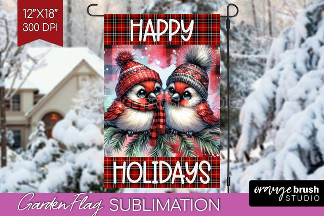 Christmas Garden Flag Sublimation - Winter Welcome Sign PNG Sublimation OrangeBrushStudio 