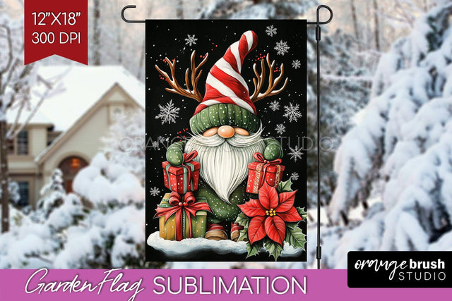 Christmas Garden Flag Sublimation - Winter Welcome Sign PNG Sublimation OrangeBrushStudio 