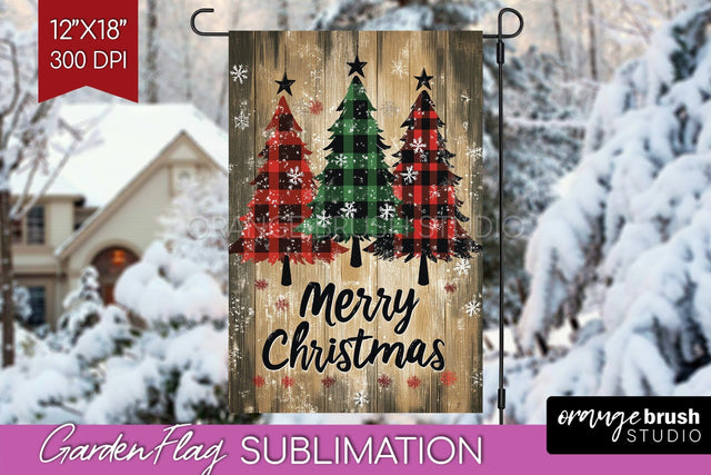 Christmas Garden Flag Sublimation - Winter Welcome Sign PNG Sublimation OrangeBrushStudio 