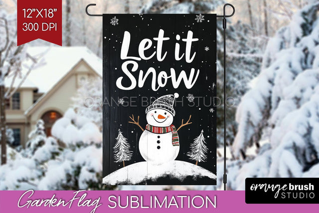 Christmas Garden Flag Sublimation - Winter Welcome Sign PNG Sublimation OrangeBrushStudio 