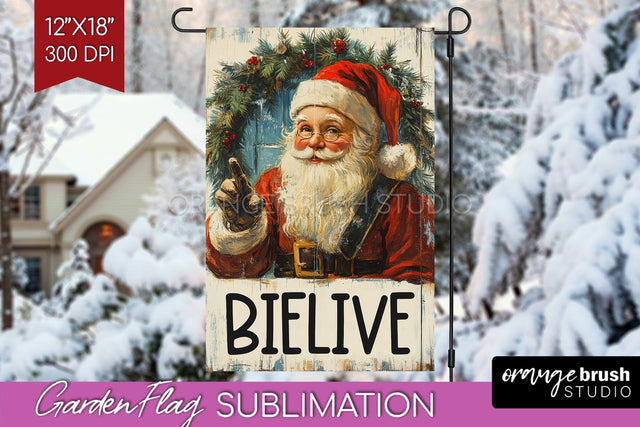 Christmas Garden Flag Sublimation - Winter Welcome Sign PNG Sublimation OrangeBrushStudio 