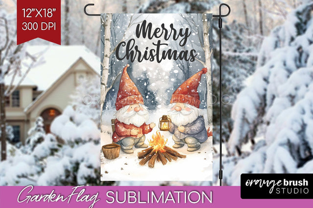 Christmas Garden Flag Sublimation - Winter Welcome Sign PNG Sublimation OrangeBrushStudio 