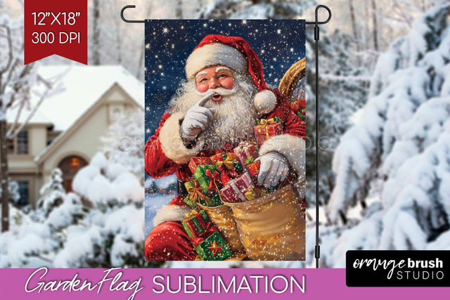 Christmas Garden Flag Sublimation - Winter Welcome Sign PNG Sublimation OrangeBrushStudio 