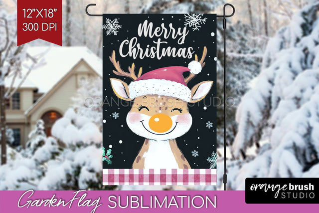 Christmas Garden Flag Sublimation - Winter Welcome Sign PNG Sublimation OrangeBrushStudio 