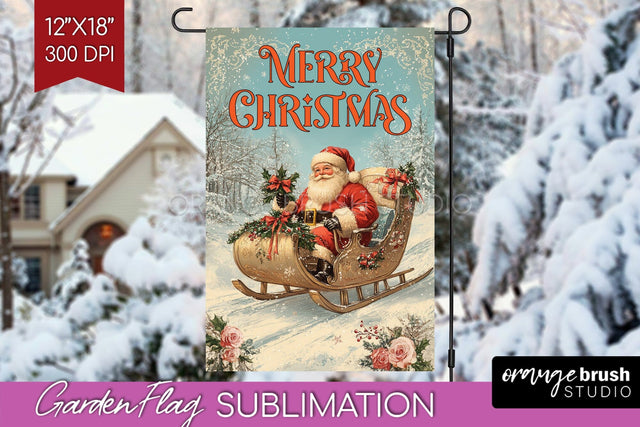 Christmas Garden Flag Sublimation - Winter Welcome Sign PNG Sublimation OrangeBrushStudio 