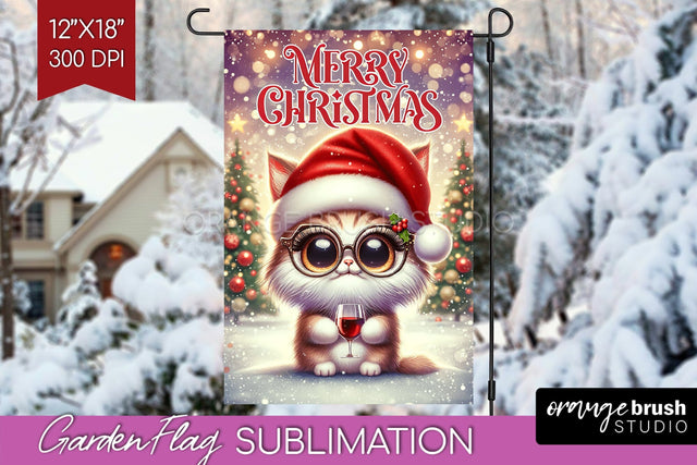 Christmas Garden Flag Sublimation - Winter Welcome Sign PNG Sublimation OrangeBrushStudio 