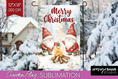 Christmas Garden Flag Sublimation - Winter Welcome Sign PNG Sublimation OrangeBrushStudio 