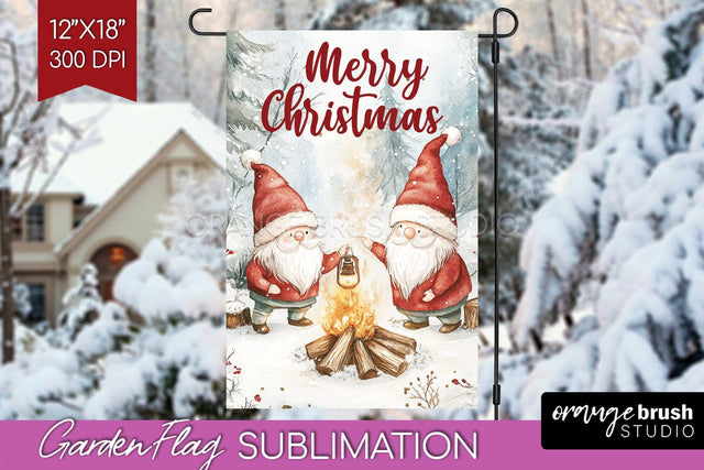 Christmas Garden Flag Sublimation - Winter Welcome Sign PNG Sublimation OrangeBrushStudio 