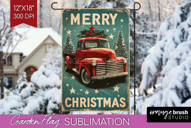 Christmas Garden Flag Sublimation - Winter Welcome Sign PNG Sublimation OrangeBrushStudio 