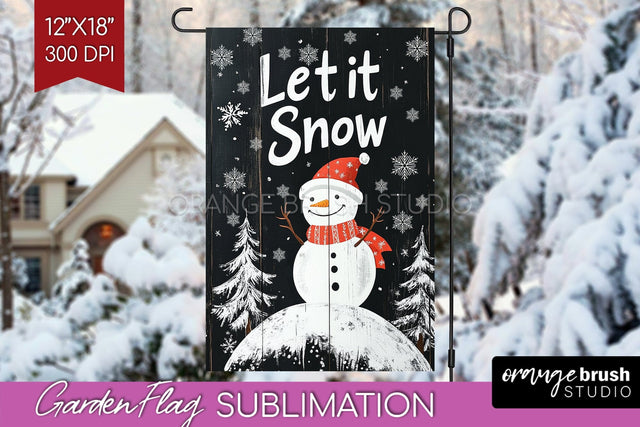 Christmas Garden Flag Sublimation - Winter Welcome Sign PNG Sublimation OrangeBrushStudio 