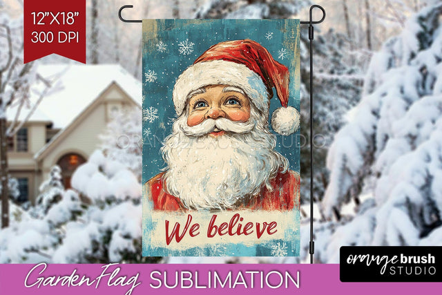 Christmas Garden Flag Sublimation - Winter Welcome Sign PNG Sublimation OrangeBrushStudio 