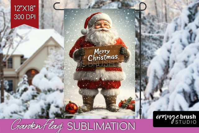 Christmas Garden Flag Sublimation - Winter Welcome Sign PNG Sublimation OrangeBrushStudio 