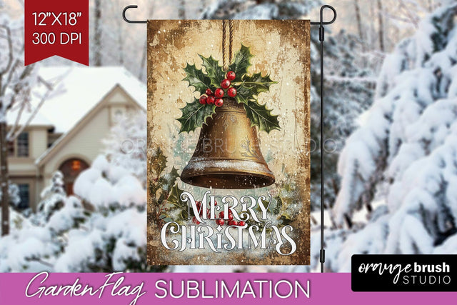 Christmas Garden Flag Sublimation - Winter Welcome Sign PNG Sublimation OrangeBrushStudio 