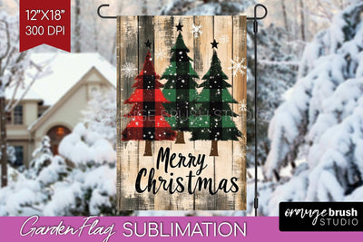 Christmas Garden Flag Sublimation - Winter Welcome Sign PNG Sublimation OrangeBrushStudio 