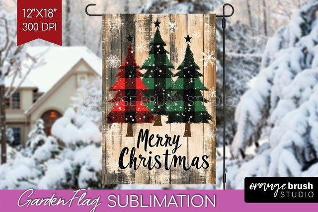 Christmas Garden Flag Sublimation - Winter Welcome Sign PNG Sublimation OrangeBrushStudio 