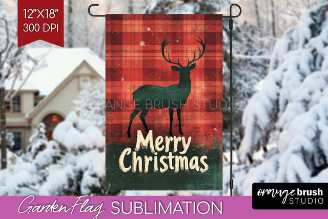 Christmas Garden Flag Sublimation - Winter Welcome Sign PNG Sublimation OrangeBrushStudio 