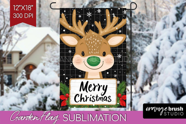 Christmas Garden Flag Sublimation - Winter Welcome Sign PNG Sublimation OrangeBrushStudio 