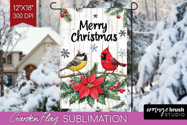 Christmas Garden Flag Sublimation - Winter Welcome Sign PNG Sublimation OrangeBrushStudio 