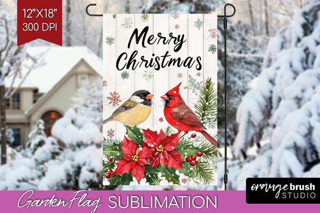 Christmas Garden Flag Sublimation - Winter Welcome Sign PNG Sublimation OrangeBrushStudio 