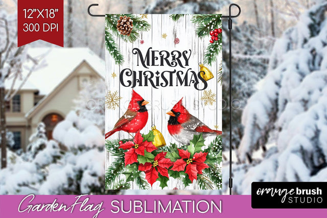 Christmas Garden Flag Sublimation - Winter Welcome Sign PNG Sublimation OrangeBrushStudio 