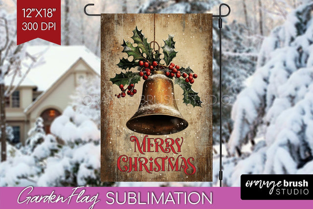 Christmas Garden Flag Sublimation - Winter Welcome Sign PNG Sublimation OrangeBrushStudio 