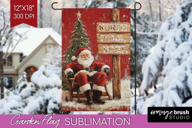 Christmas Garden Flag Sublimation - Winter Welcome Sign PNG Sublimation OrangeBrushStudio 