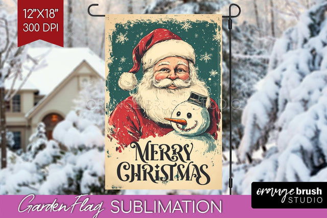 Christmas Garden Flag Sublimation - Winter Welcome Sign PNG Sublimation OrangeBrushStudio 