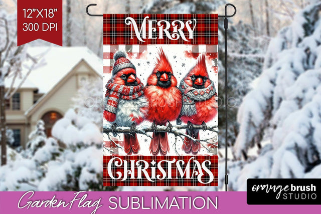 Christmas Garden Flag Sublimation - Winter Welcome Sign PNG Sublimation OrangeBrushStudio 