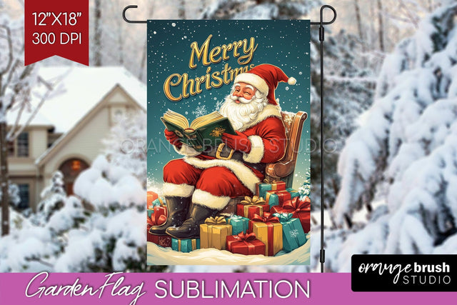 Christmas Garden Flag Sublimation - Winter Welcome Sign PNG Sublimation OrangeBrushStudio 