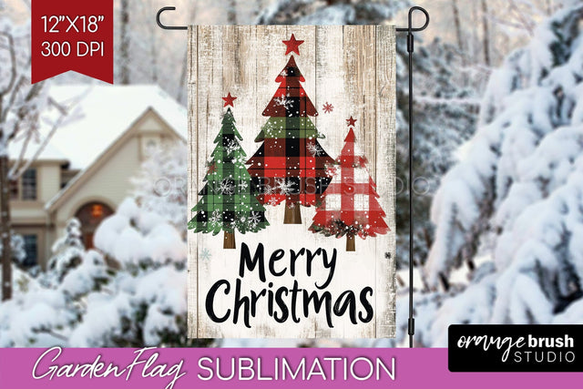 Christmas Garden Flag Sublimation - Winter Welcome Sign PNG Sublimation OrangeBrushStudio 