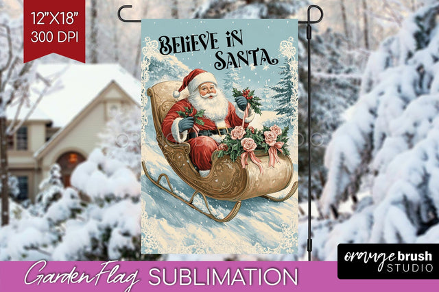 Christmas Garden Flag Sublimation - Winter Welcome Sign PNG Sublimation OrangeBrushStudio 