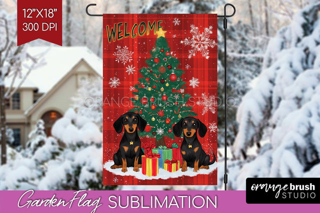 Christmas Garden Flag Sublimation - Winter Welcome Sign PNG Sublimation OrangeBrushStudio 