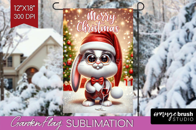 Christmas Garden Flag Sublimation - Winter Welcome Sign PNG Sublimation OrangeBrushStudio 