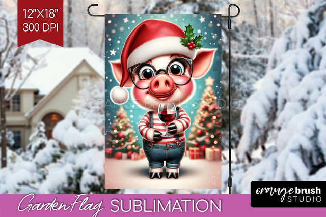 Christmas Garden Flag Sublimation - Winter Welcome Sign PNG Sublimation OrangeBrushStudio 