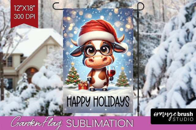 Christmas Garden Flag Sublimation - Winter Welcome Sign PNG Sublimation OrangeBrushStudio 