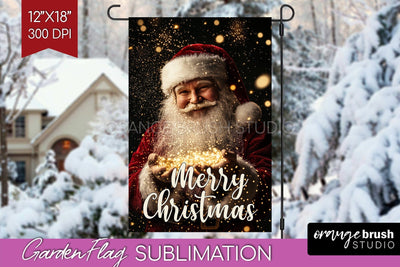 Christmas Garden Flag Sublimation - Winter Welcome Sign PNG Sublimation OrangeBrushStudio 
